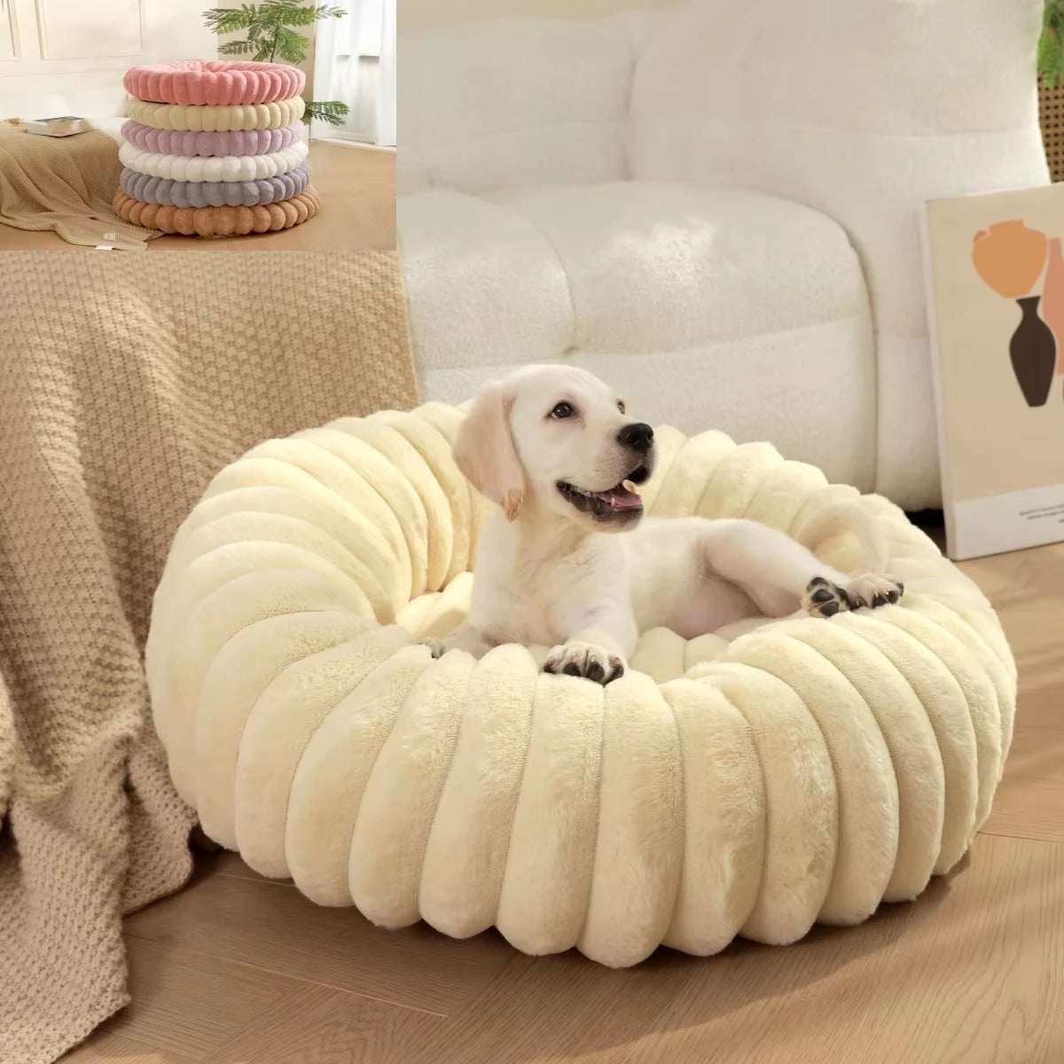 Plush Donut Dog Bed