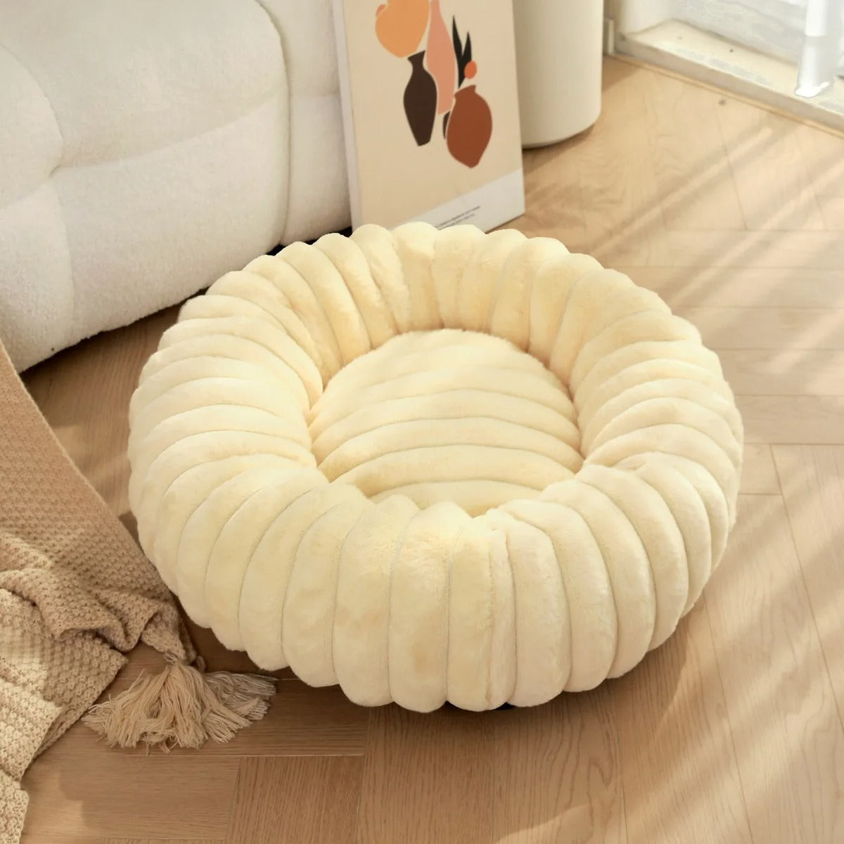 Plush Donut Dog Bed