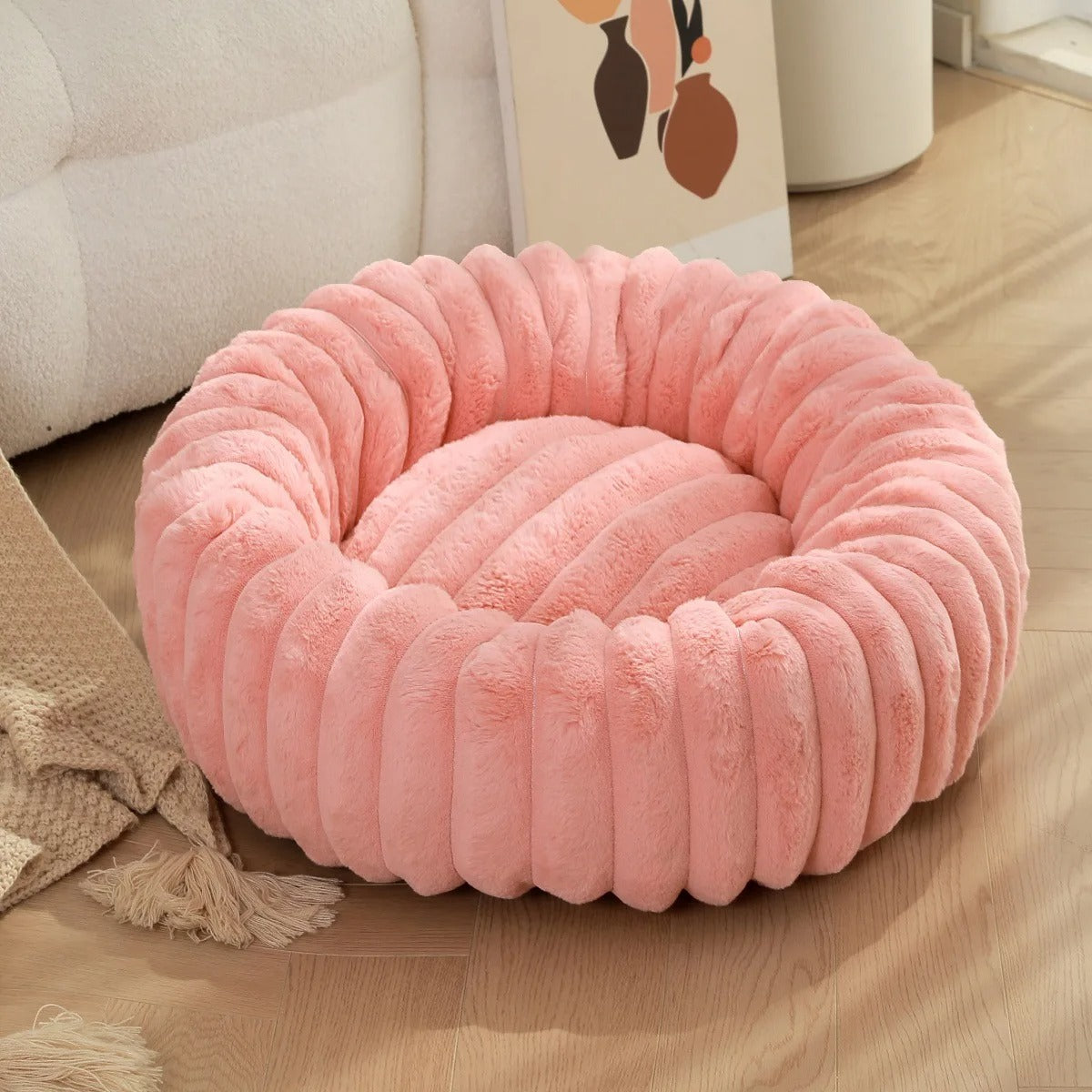 Plush Donut Dog Bed