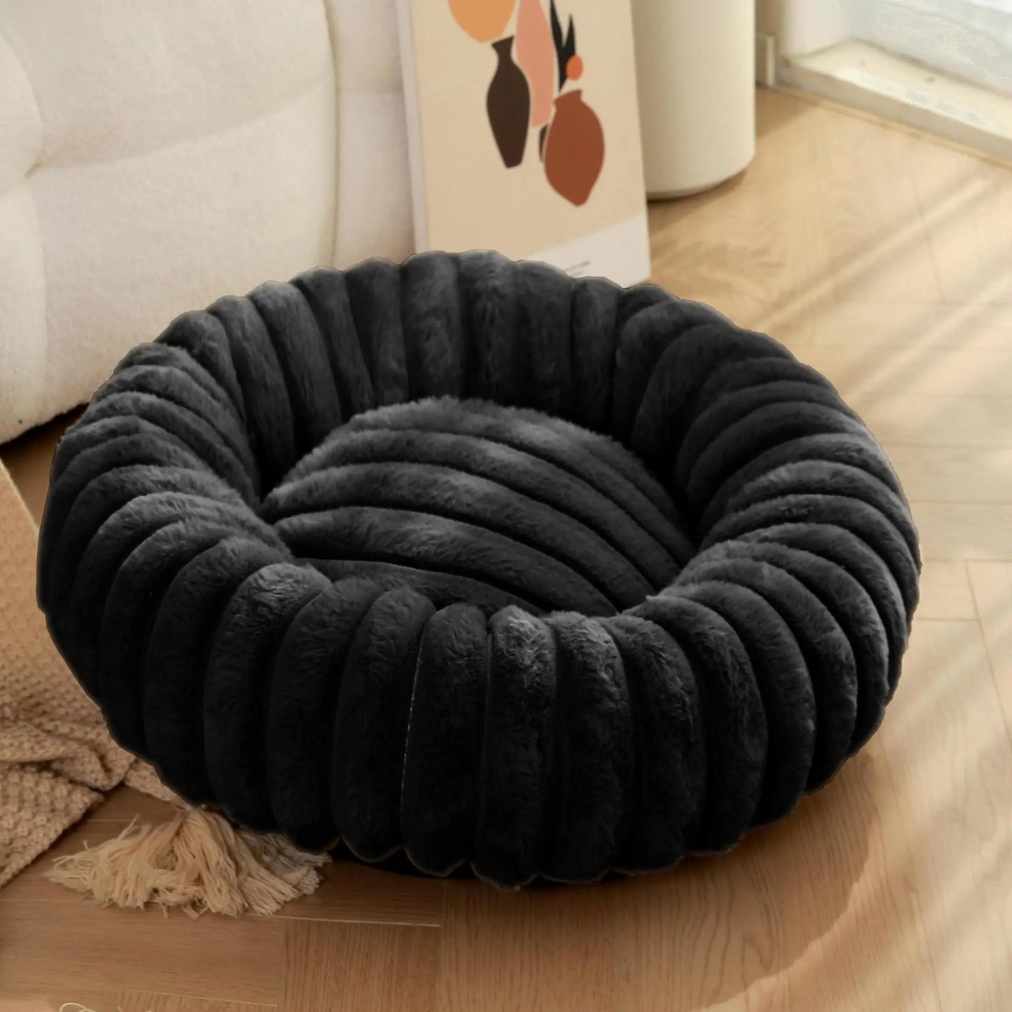 Plush Donut Dog Bed