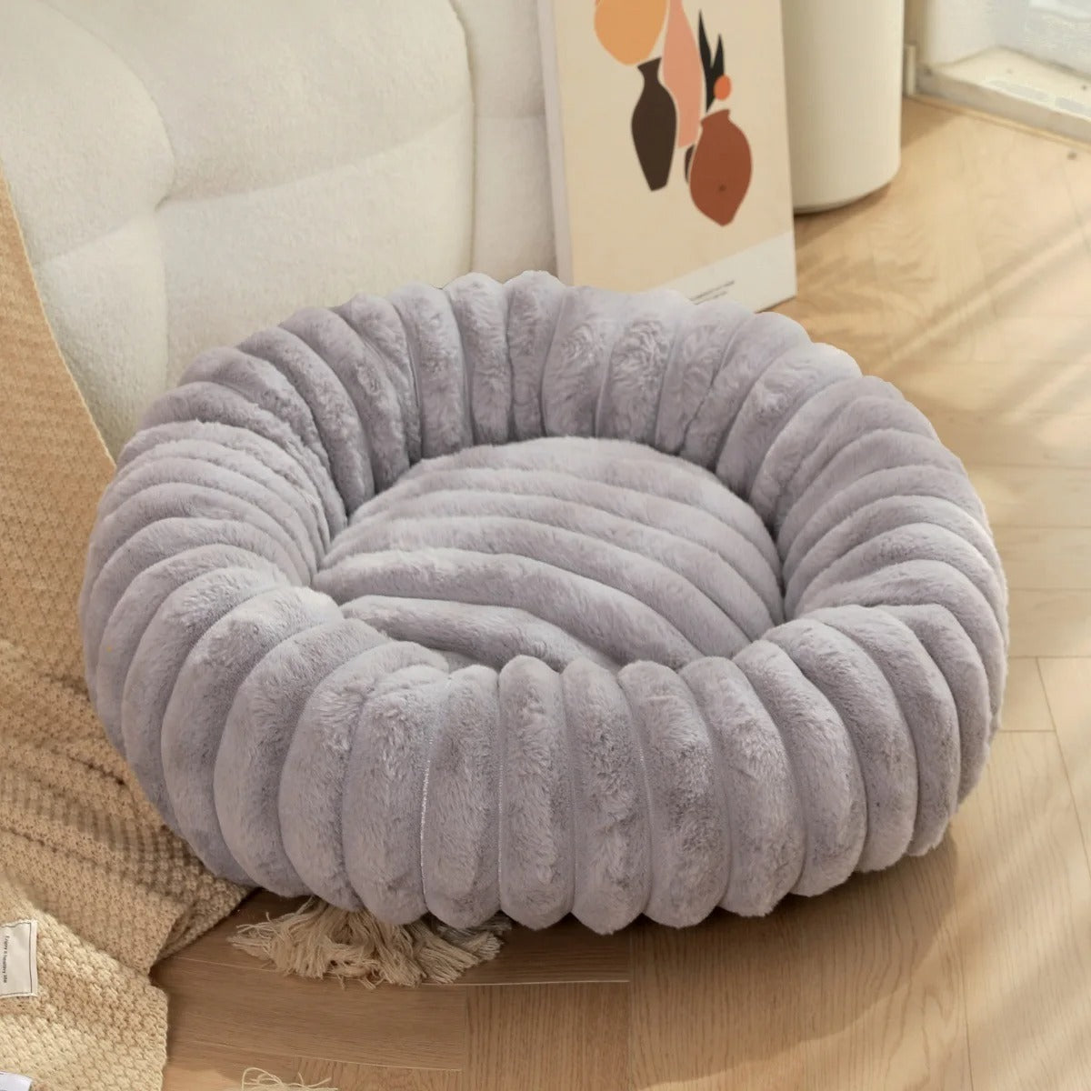 Plush Donut Dog Bed