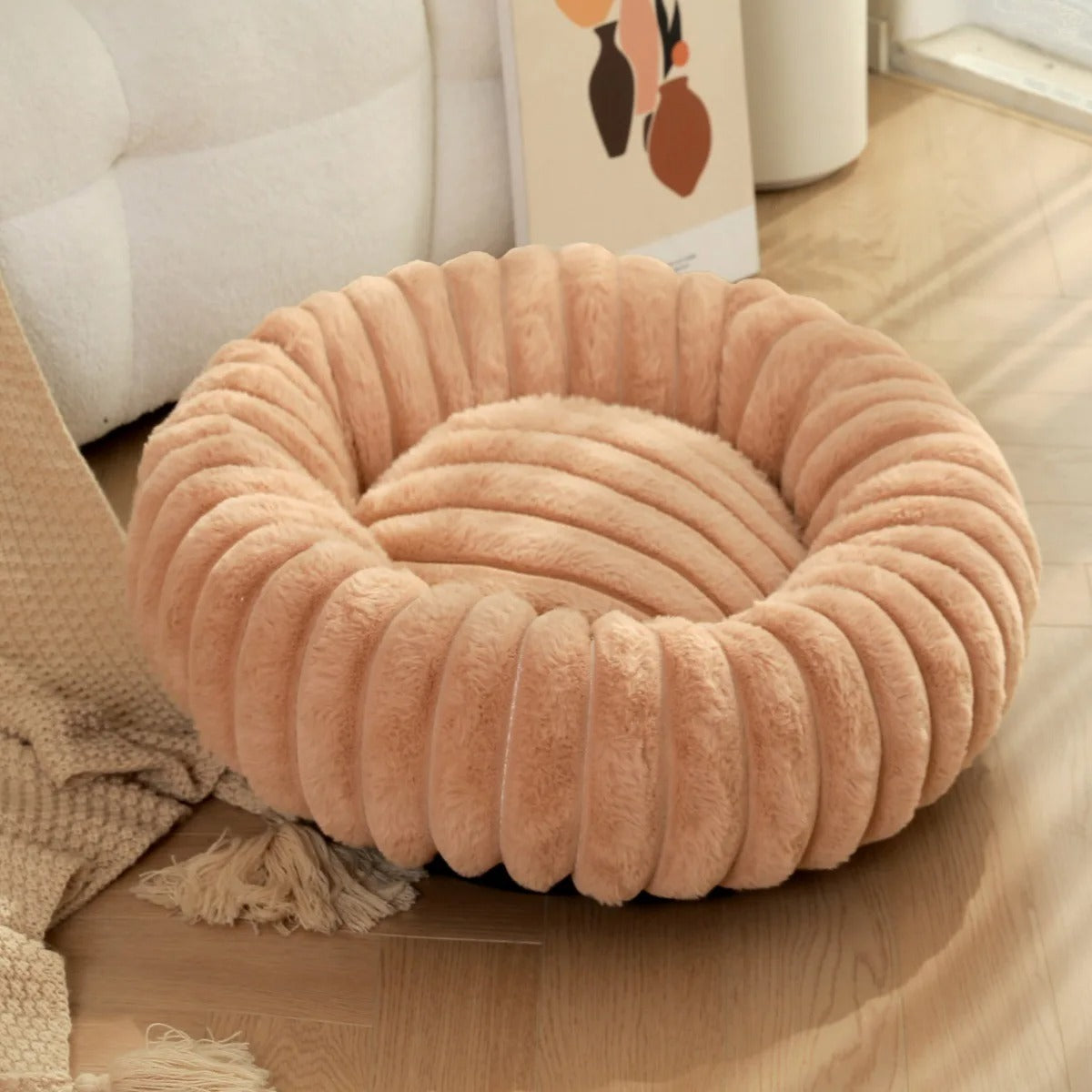 Plush Donut Dog Bed
